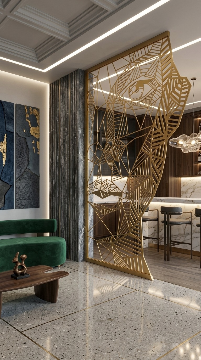 Designer Golden Frame Mirror