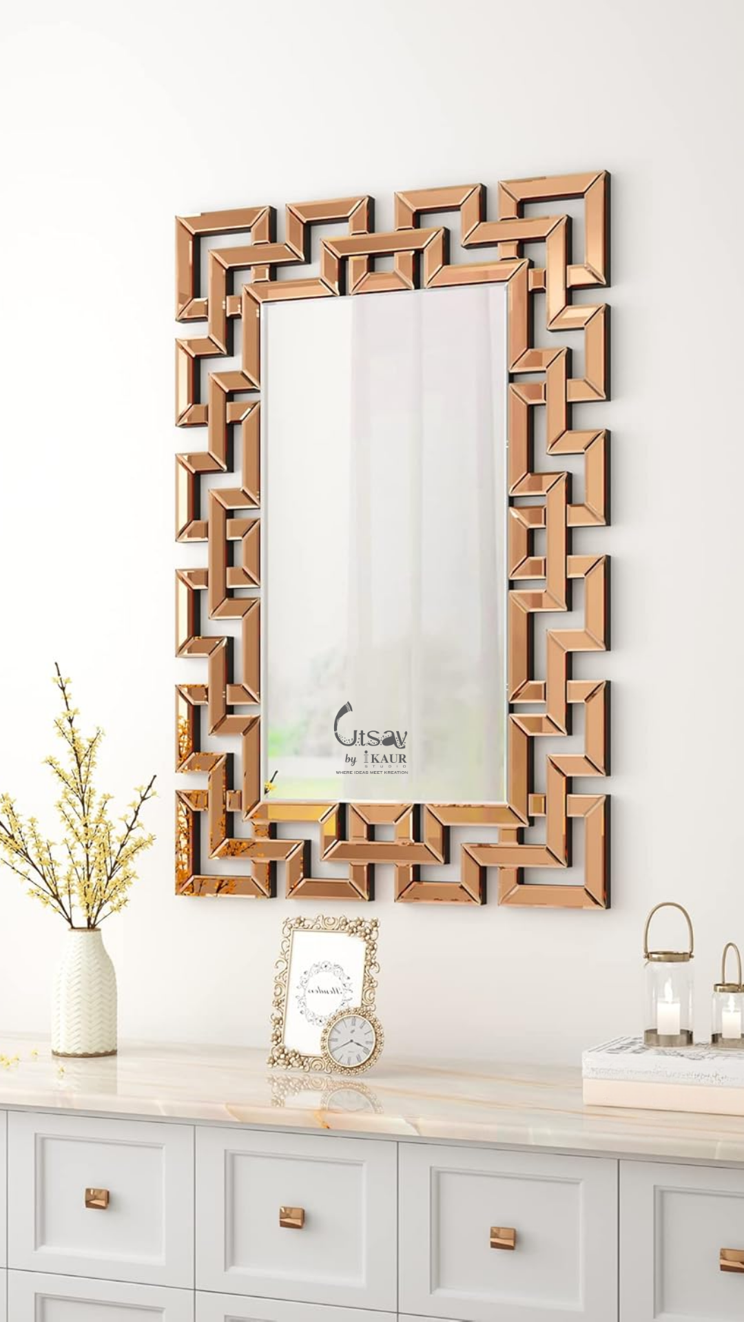 Designer Golden Frame Mirror