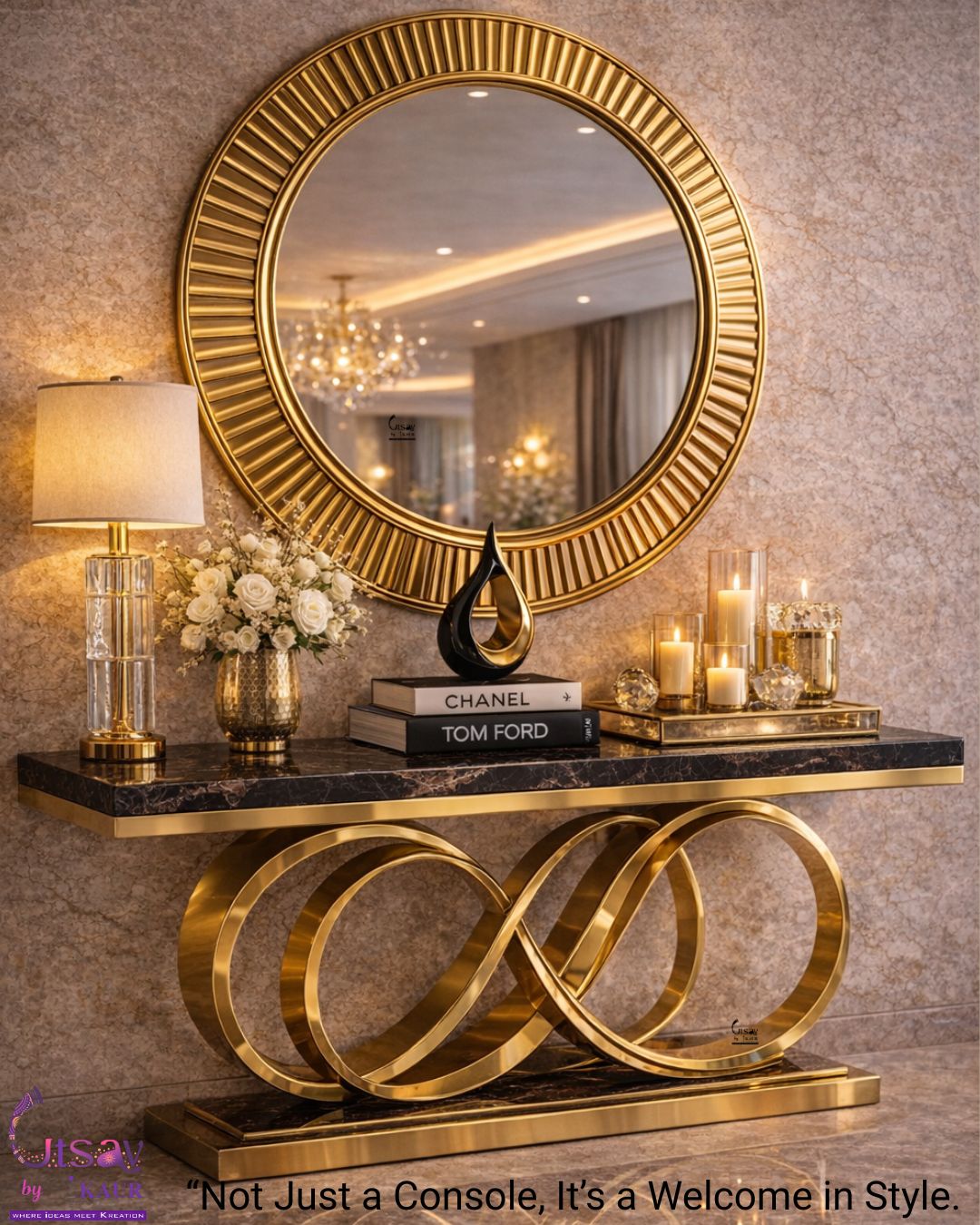 Designer Golden Frame Mirror