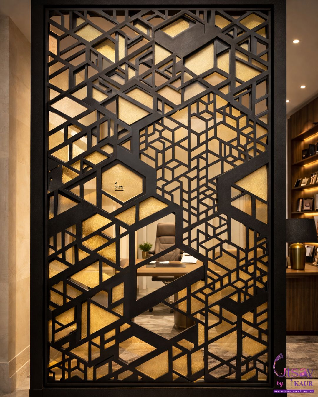 Designer Golden Frame Mirror